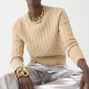 J crew cable knit cashmere sweater